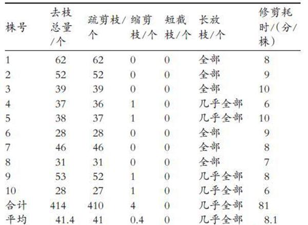  8 年生乔砧红富士各种剪法去枝量（2011 11 26—27）